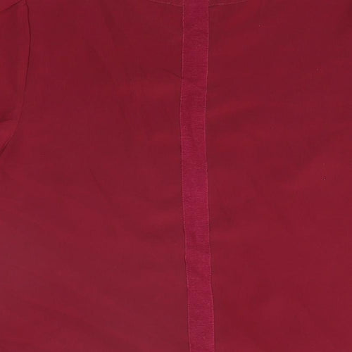 Oasis Womens Red Polyester Basic T-Shirt Size 8 Round Neck