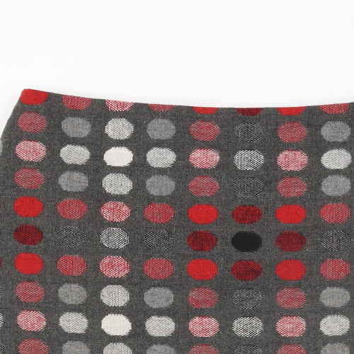 Marks and Spencer Womens Grey Polka Dot Polyester A-Line Skirt Size 10 Zip