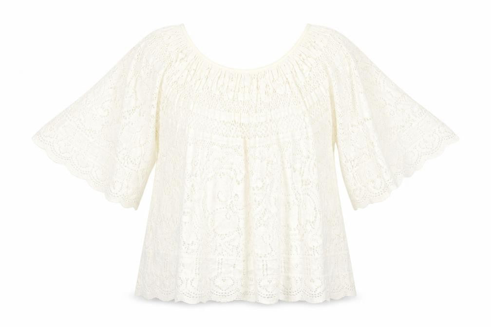 Front view of Slix women’s ivory cotton basic t-shirt, size M, round neck