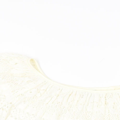Slix Womens Ivory Cotton Basic T-Shirt Size M Round Neck