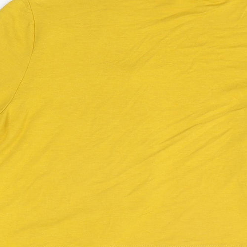 Klass Womens Yellow Viscose Cropped T-Shirt Size M V-Neck