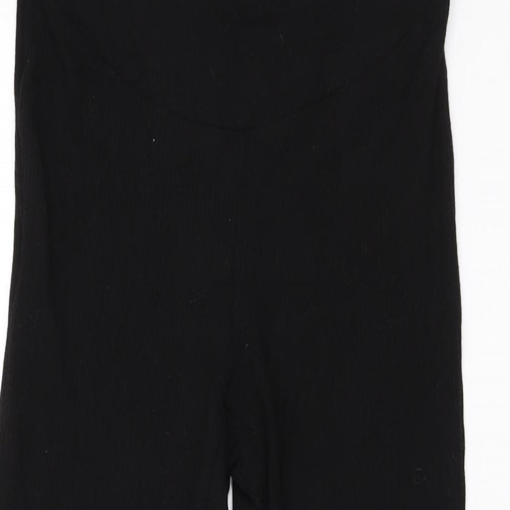 H&M Womens Black Cotton Trousers Size S L31 in Regular