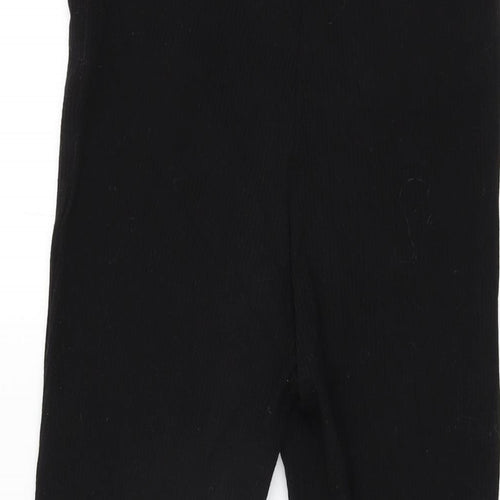 H&M Womens Black Cotton Trousers Size S L31 in Regular