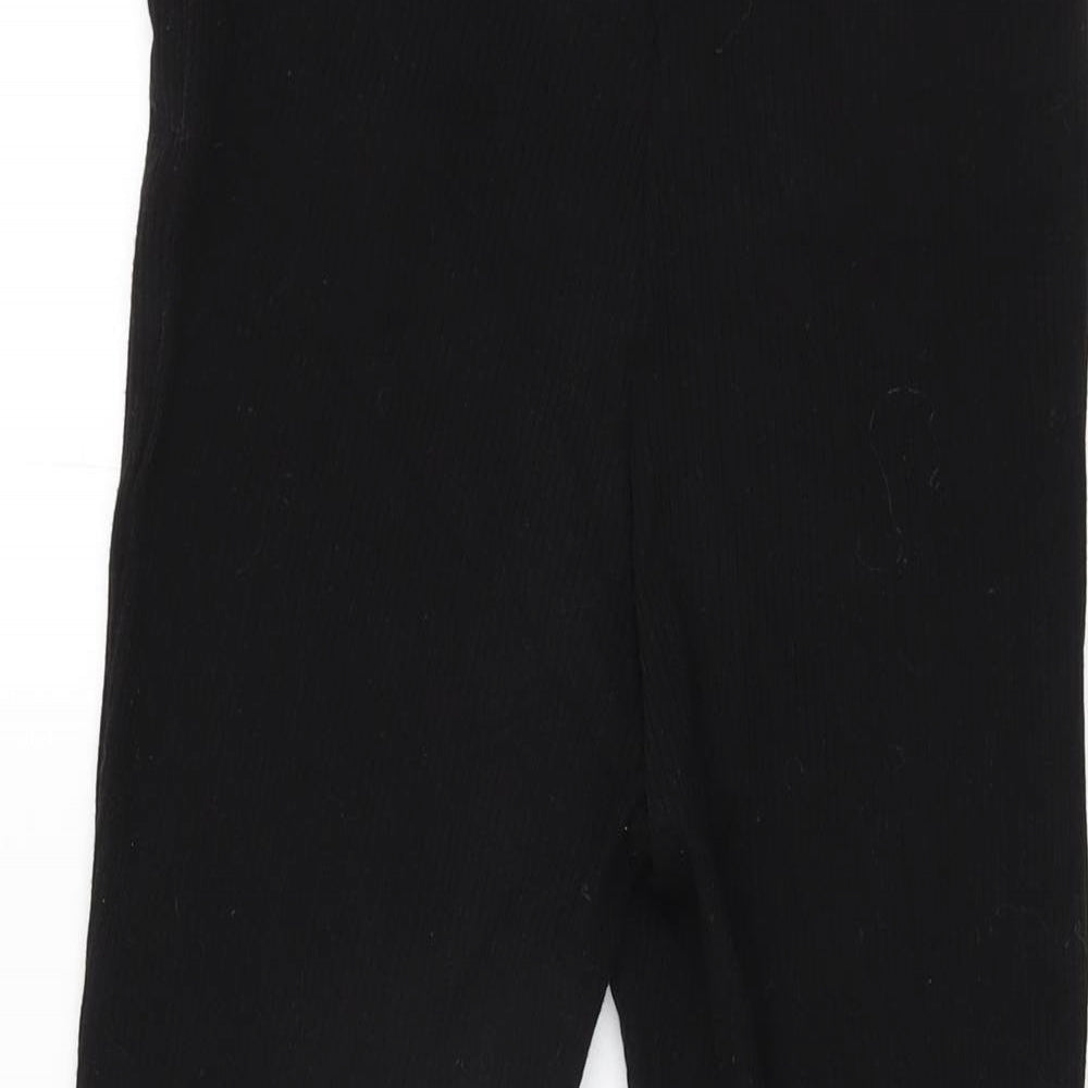 H&M Womens Black Cotton Trousers Size S L31 in Regular