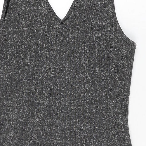 Be Beau Womens Grey Polyester Bodycon Size 16 V-Neck Pullover