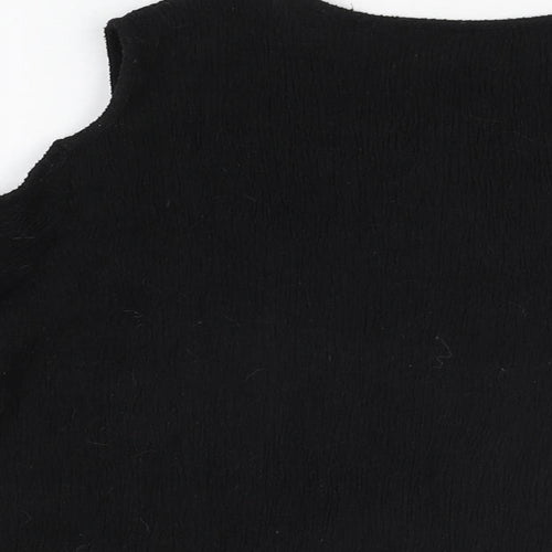 H&M Womens Black Polyester Basic T-Shirt Size M Round Neck
