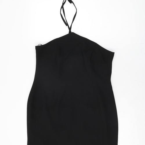 Richards Womens Black Polyester Bodycon Size 14 Halter Zip