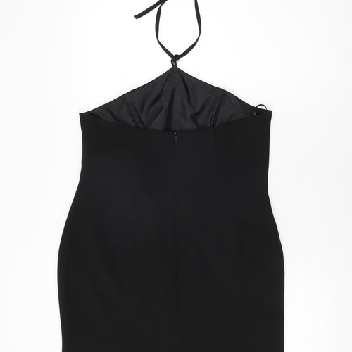 Richards Womens Black Polyester Bodycon Size 14 Halter Zip