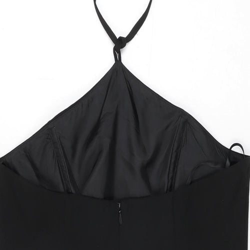 Richards Womens Black Polyester Bodycon Size 14 Halter Zip