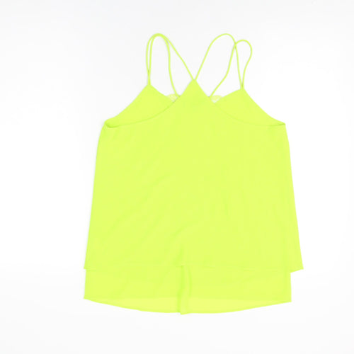 New Look Womens Green Polyester Camisole T-Shirt Size 10 V-Neck