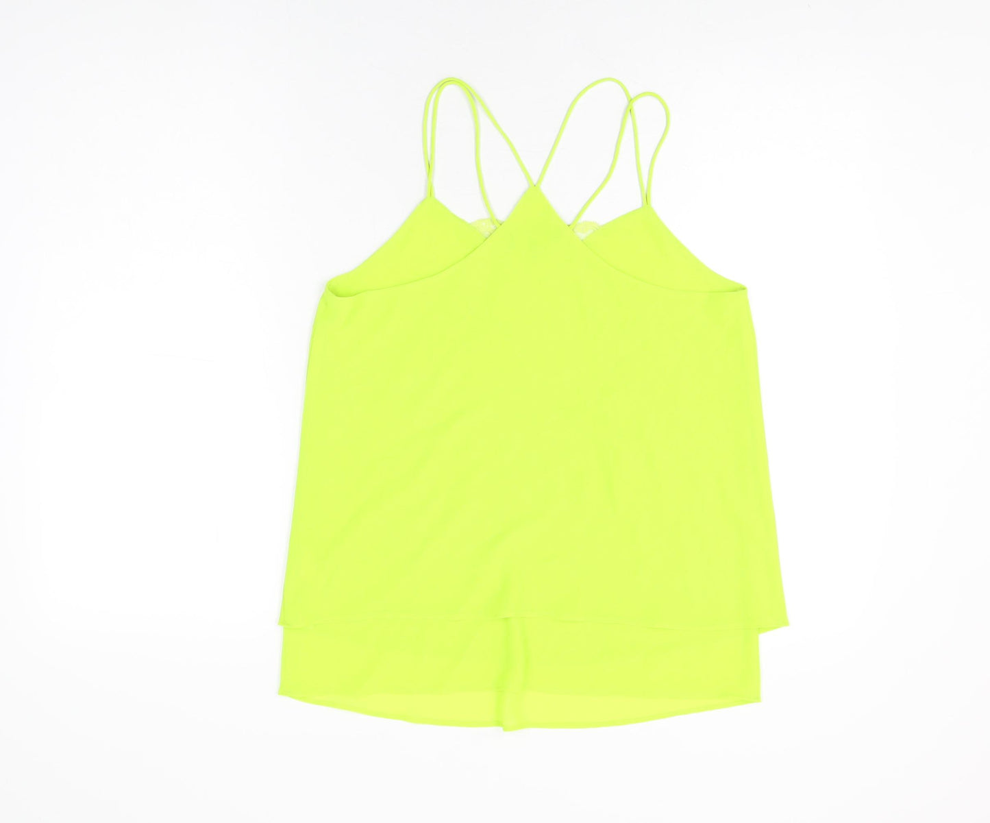 New Look Womens Green Polyester Camisole T-Shirt Size 10 V-Neck