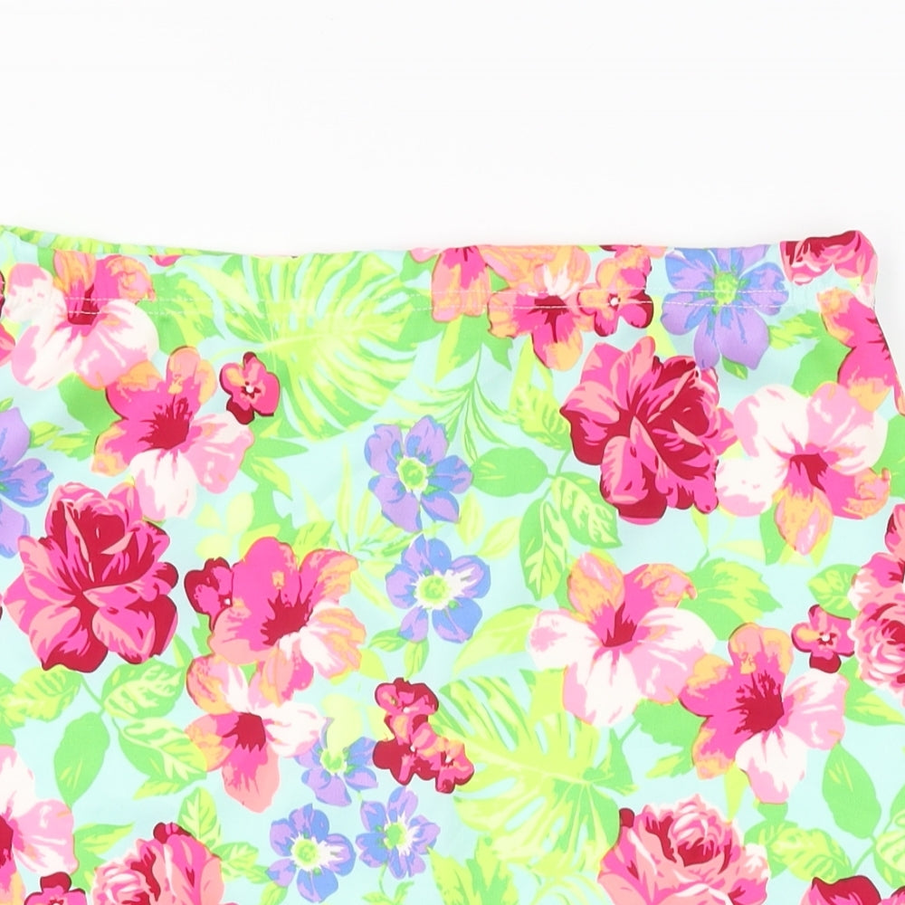 Select Womens Blue Floral Polyester Straight & Pencil Skirt Size 16