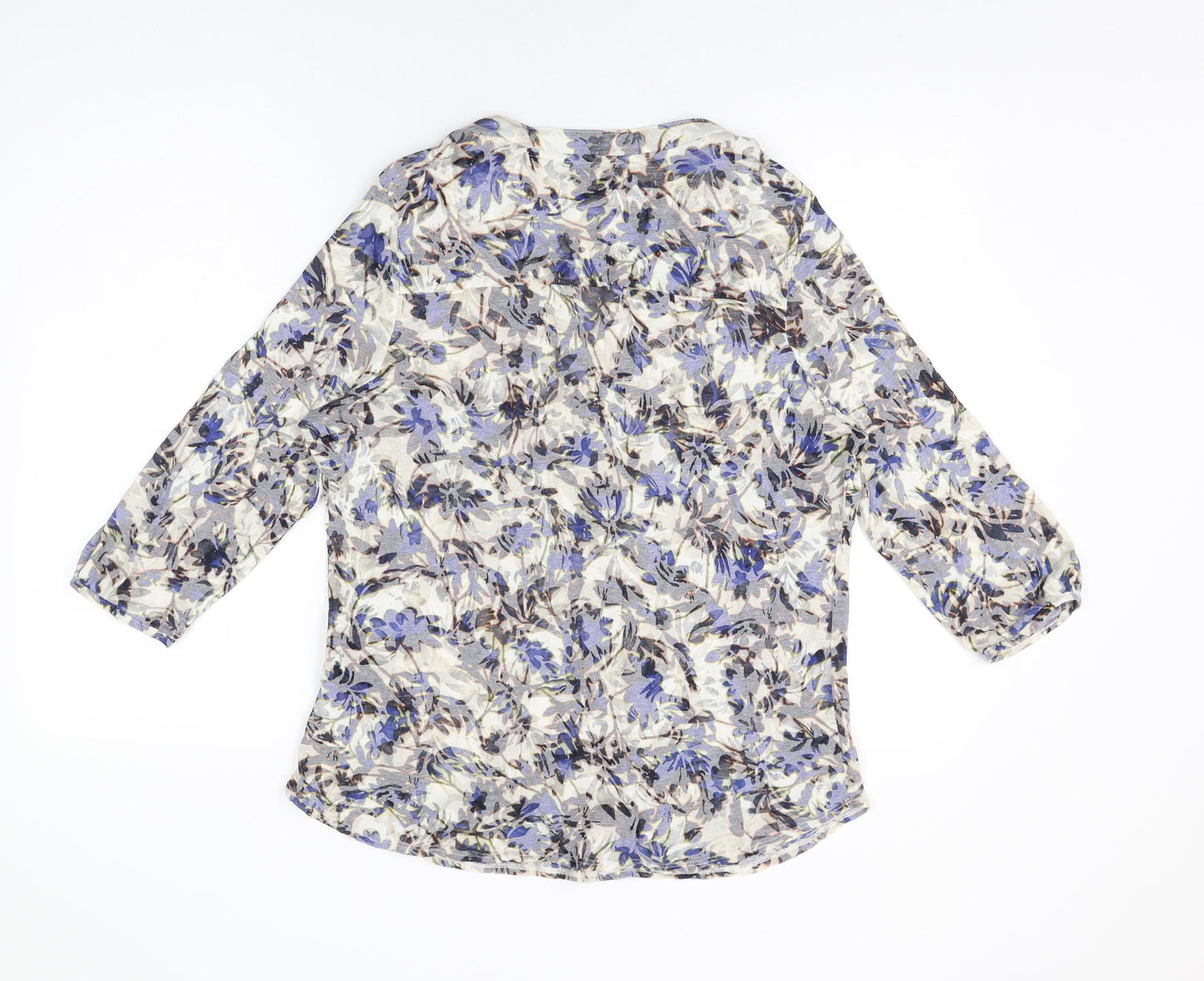 Per Una Womens Multicoloured Floral Cotton Basic Button-Up Size 16 V-Neck