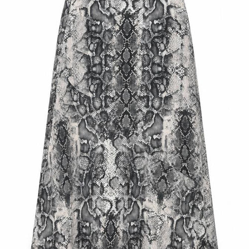 Oasis Womens Grey Animal Print Polyester Flare Skirt Size S - Snake Print