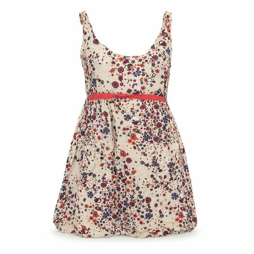 Influence Womens Beige Geometric Cotton Skater Dress Size 8 Scoop Neck Zip