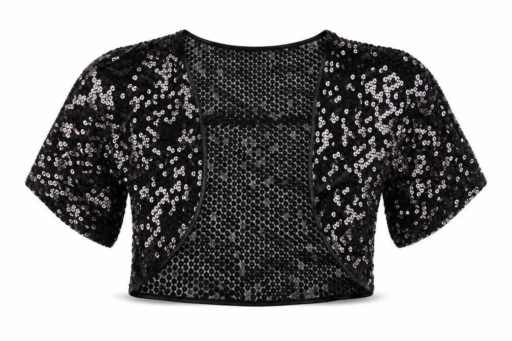 Evie Collection Womens Black V-Neck Polyamide Cardigan Jumper Size 14 - Sequins