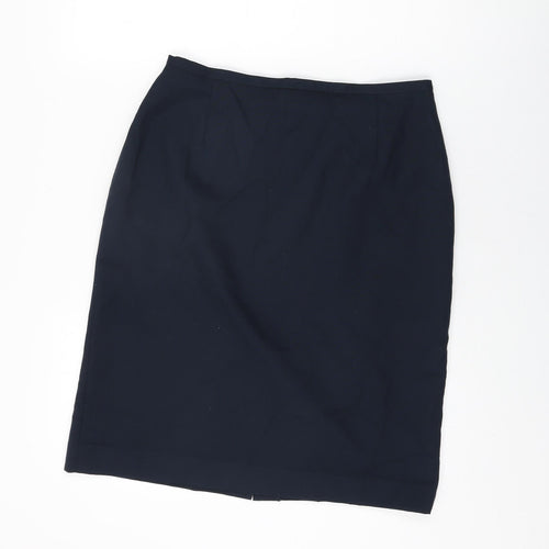 Klass Womens Blue Polyester Straight & Pencil Skirt Size 14 Zip