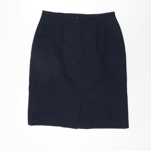Klass Womens Blue Polyester Straight & Pencil Skirt Size 14 Zip