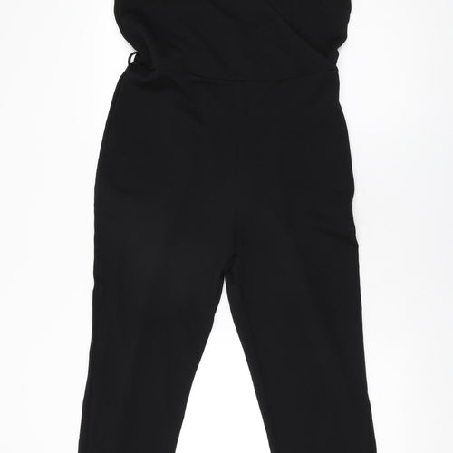 Girl in Mind Womens Black Polyester Jumpsuit One-Piece Size 12 L26 in Zip