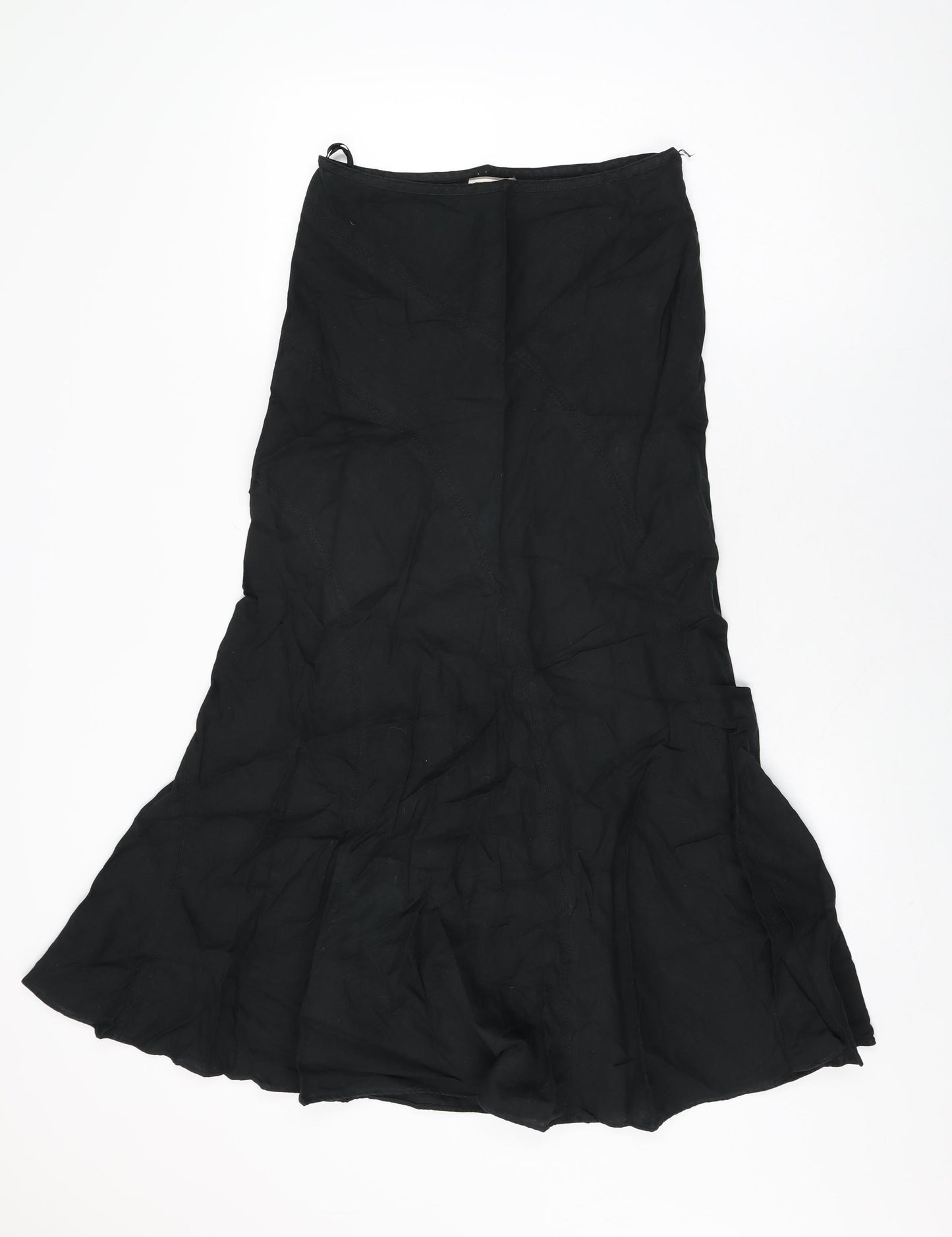 Cherokee Womens Black Cotton Flare Skirt Size 8 Zip