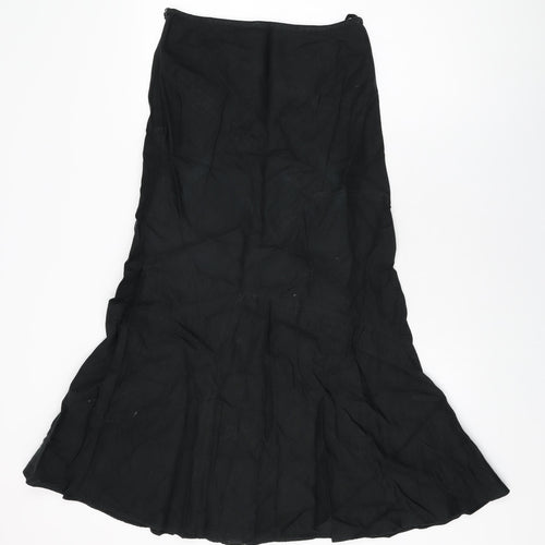 Cherokee Womens Black Cotton Flare Skirt Size 8 Zip