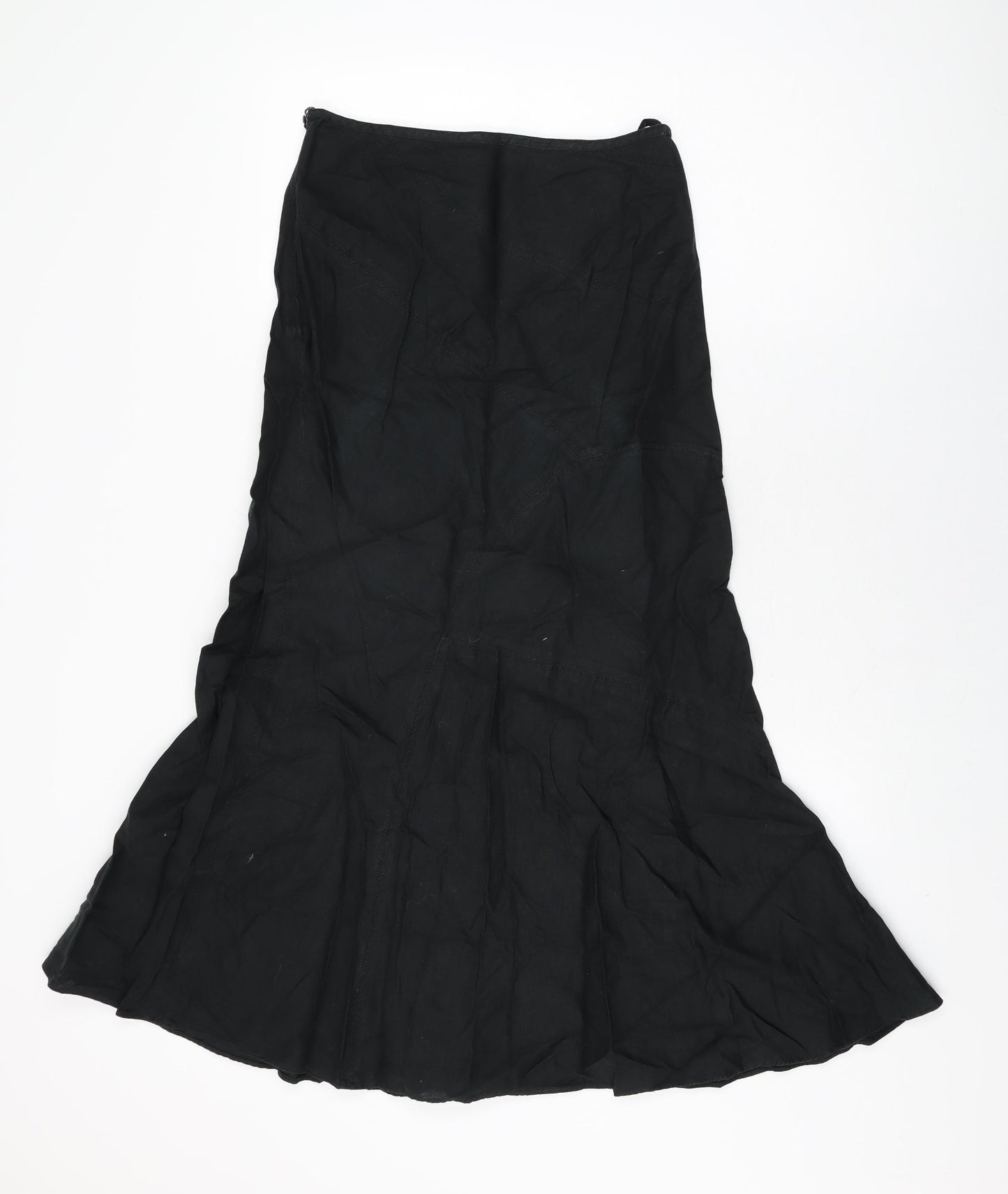 Cherokee Womens Black Cotton Flare Skirt Size 8 Zip