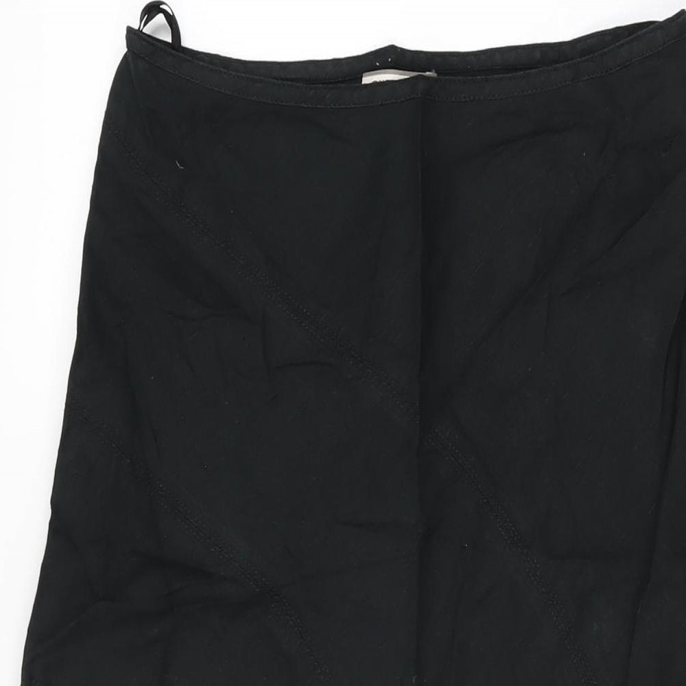 Cherokee Womens Black Cotton Flare Skirt Size 8 Zip