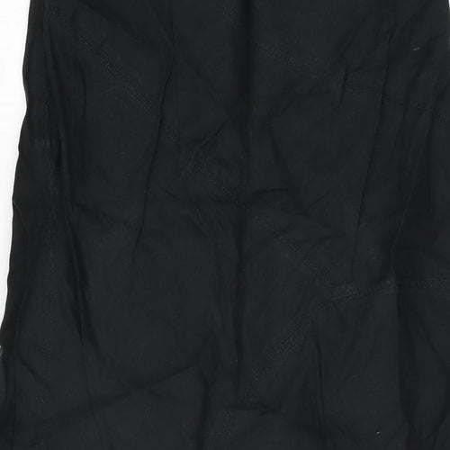 Cherokee Womens Black Cotton Flare Skirt Size 8 Zip