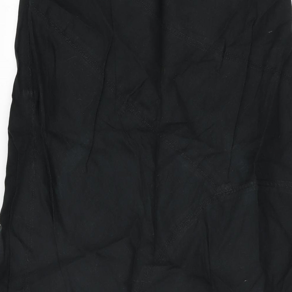 Cherokee Womens Black Cotton Flare Skirt Size 8 Zip