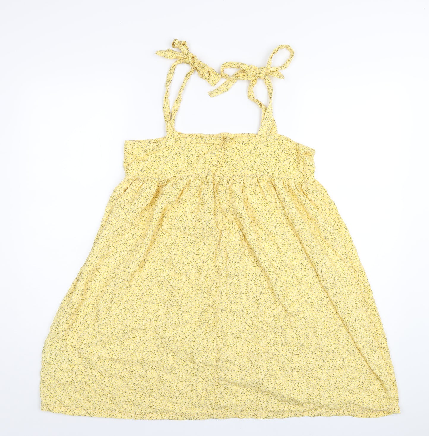 Urban renewal Womens Yellow Floral Viscose A-Line Size M Square Neck Zip