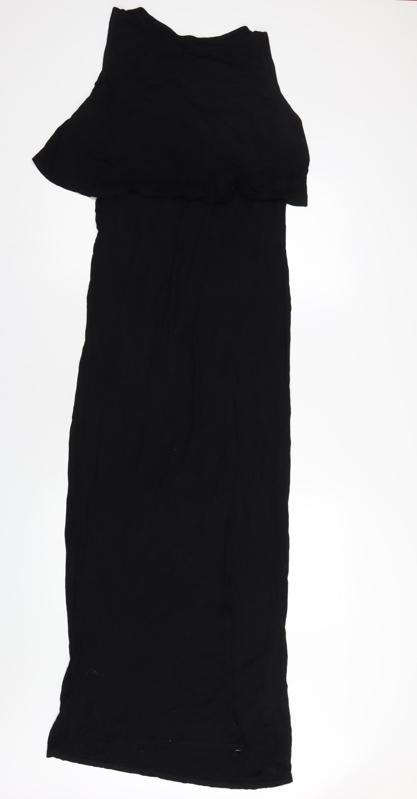 Boohoo Womens Black Viscose Maxi Size 16 Round Neck Pullover