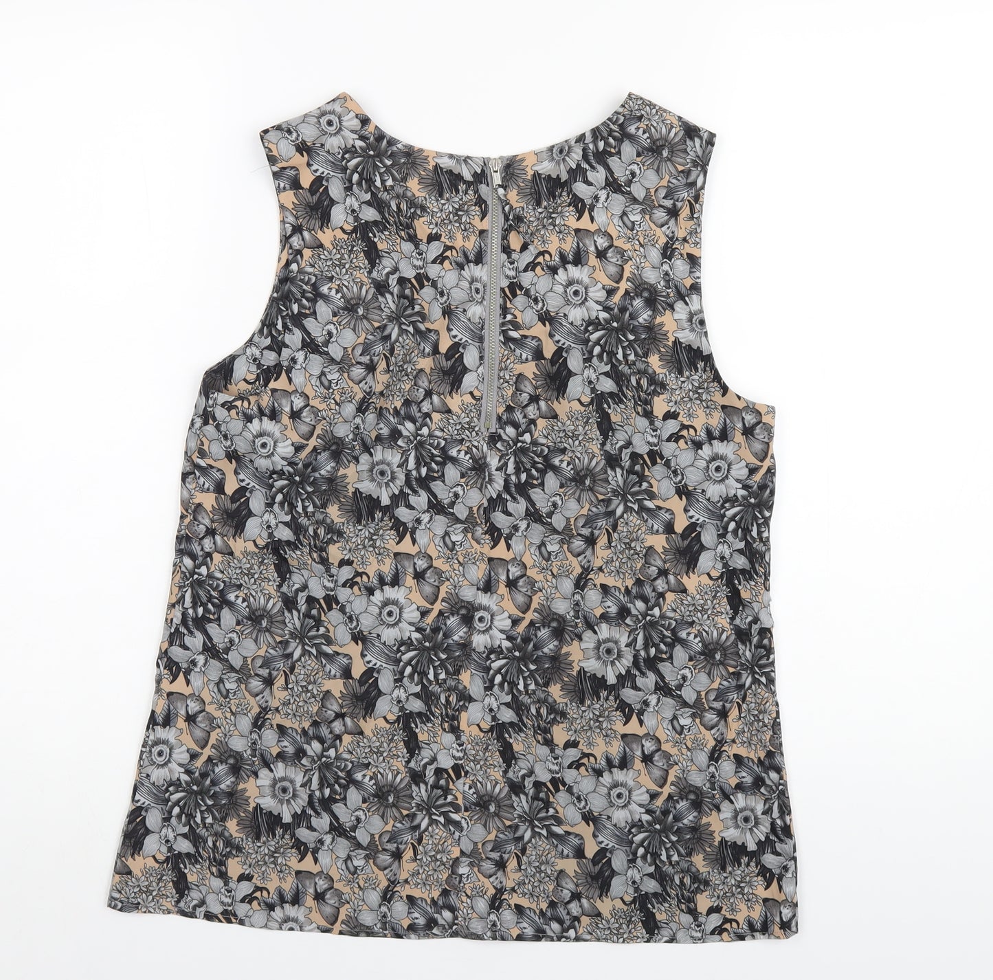 Oasis Womens Multicoloured Floral Polyester Basic Tank Size 12 One Shoulder