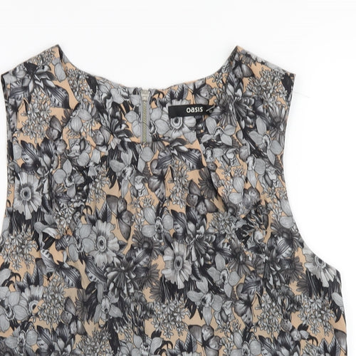 Oasis Womens Multicoloured Floral Polyester Basic Tank Size 12 One Shoulder
