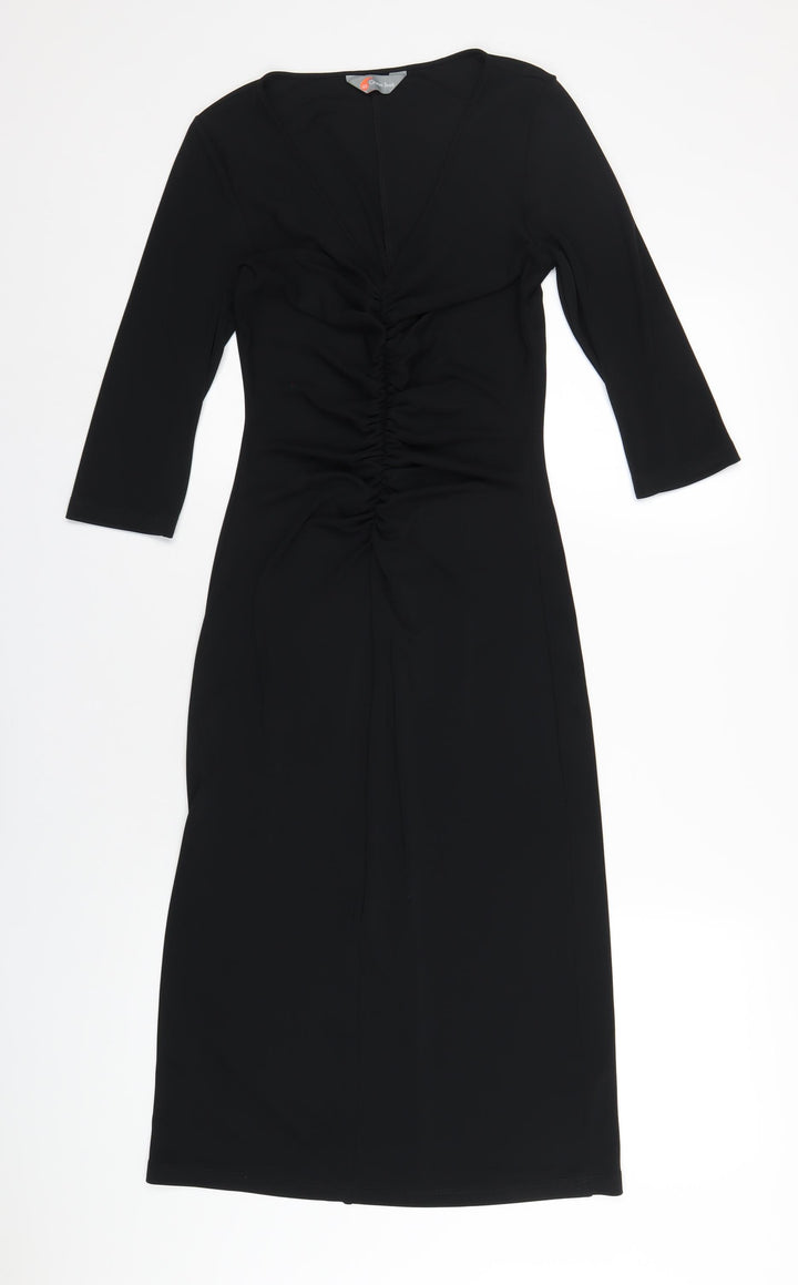 Debenhams Womens Black Polyester A-Line Size 10 V-Neck Pullover