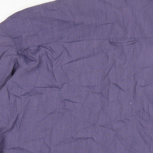 Country Casuals Womens Purple Modal Basic Button-Up Size L Round Neck
