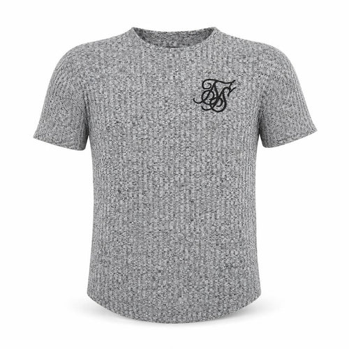 SikSilk Mens Grey Polyester T-Shirt Size XS Round Neck