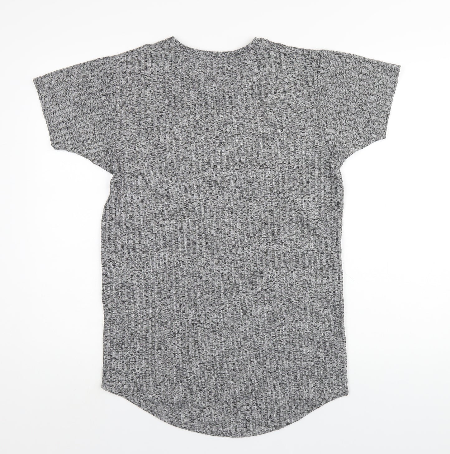 SikSilk Mens Grey Polyester T-Shirt Size XS Round Neck