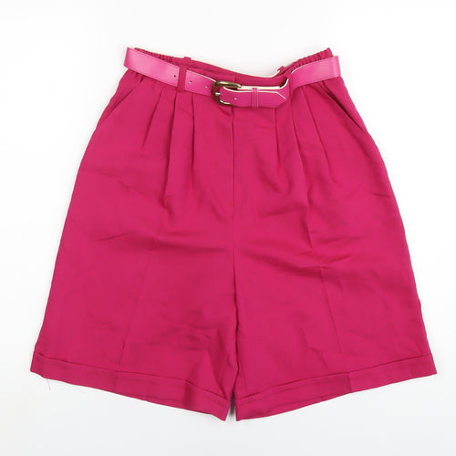 Canda Womens Pink Polyester Chino Shorts Size 10 L6 in Regular Zip