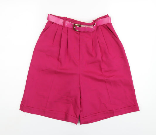 Canda Womens Pink Polyester Chino Shorts Size 10 L6 in Regular Zip