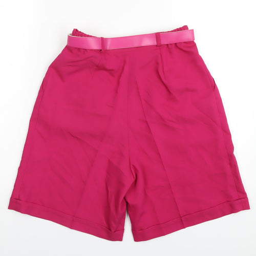 Canda Womens Pink Polyester Chino Shorts Size 10 L6 in Regular Zip