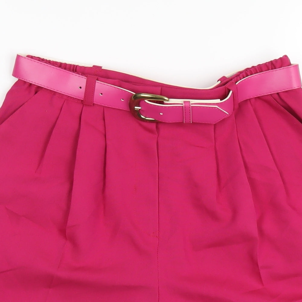 Canda Womens Pink Polyester Chino Shorts Size 10 L6 in Regular Zip