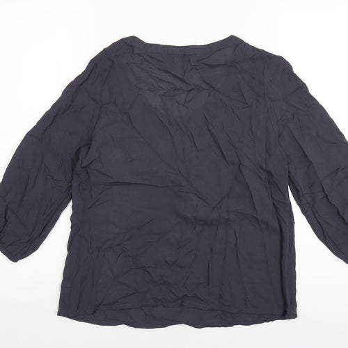 RJR.John Rocha Womens Grey Viscose Basic Blouse Size 10 Scoop Neck