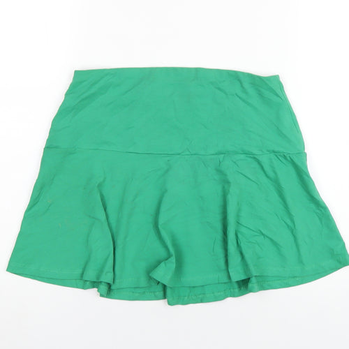 H&M Womens Green Cotton Skater Skirt Size M