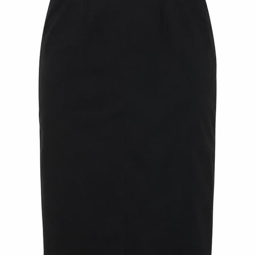 Marks and Spencer Womens Black Polyester Straight & Pencil Skirt Size 12 Zip