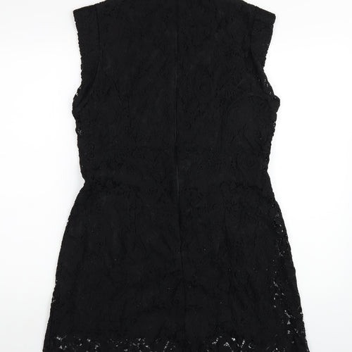 Apricot Womens Black Nylon A-Line Size 16 Round Neck Zip
