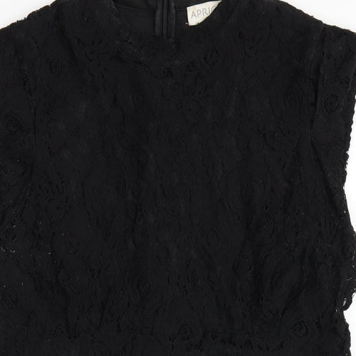 Apricot Womens Black Nylon A-Line Size 16 Round Neck Zip