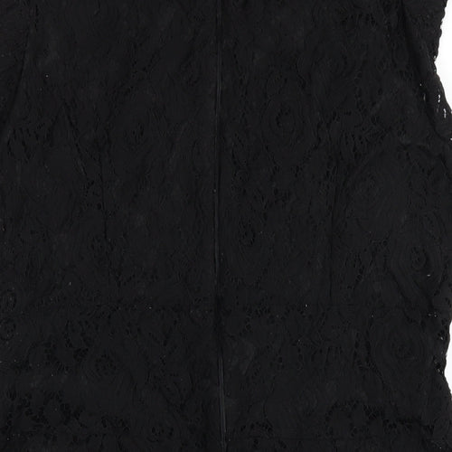 Apricot Womens Black Nylon A-Line Size 16 Round Neck Zip