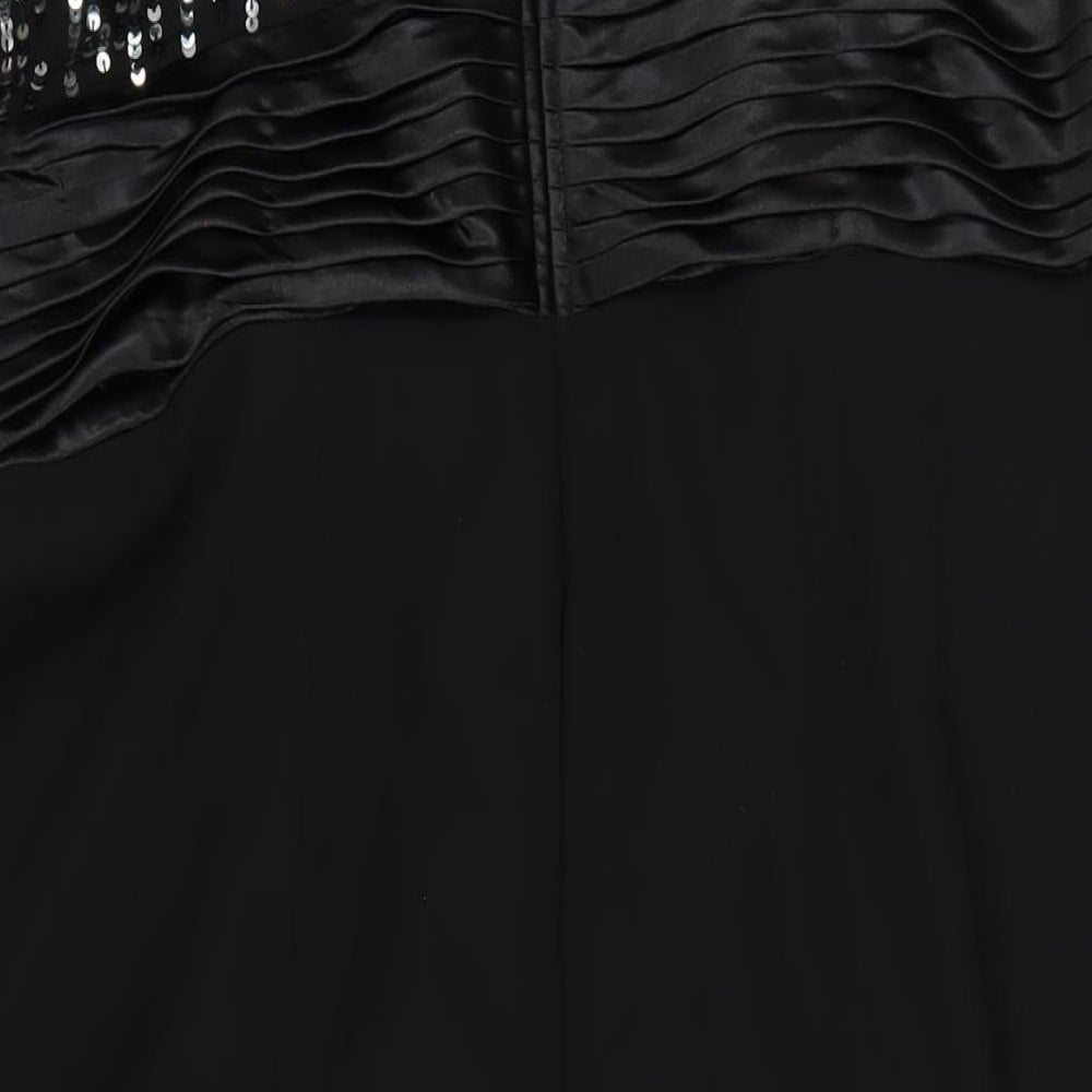 Kaleidoscope Womens Black Polyester A-Line Size 18 V-Neck Zip