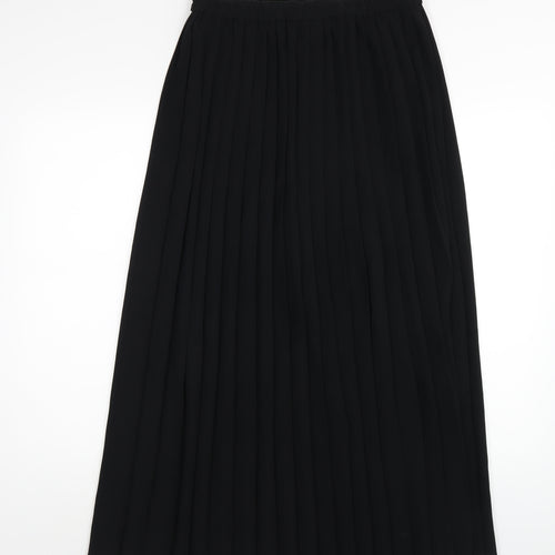 Wallis Womens Black Polyester Pleated Skirt Size 12