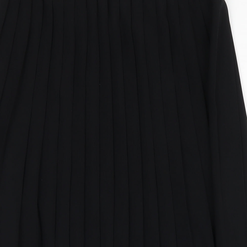 Wallis Womens Black Polyester Pleated Skirt Size 12